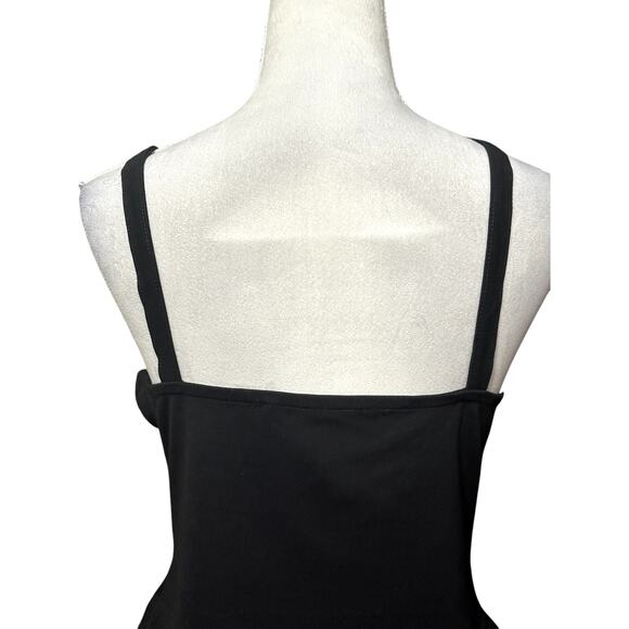 French Connection Halter Neck Top Built In Shelf Bra Sleeveless Black W XL NWT - Picture 6 of 9